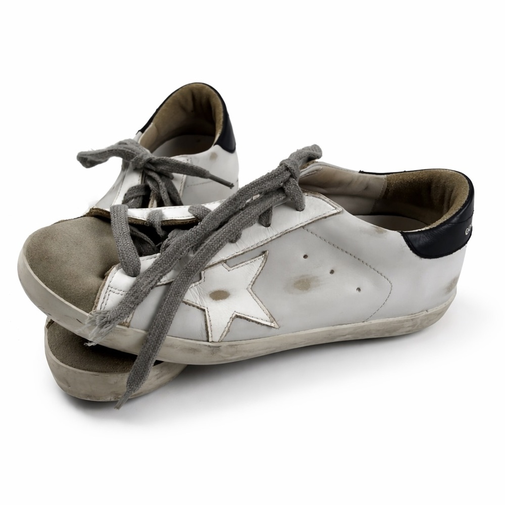 Golden Goose Women White and Gray Star Sneakers Size 8